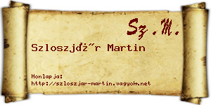 Szloszjár Martin névjegykártya